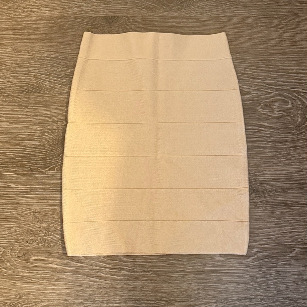 Bebe Gold Pencil Skirt